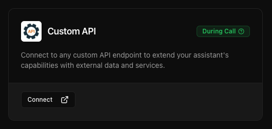 Custom API config in dashboard