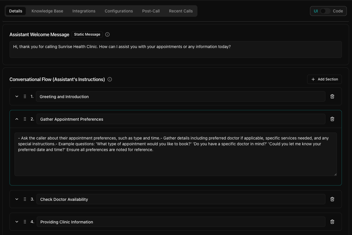 Customizing agent details