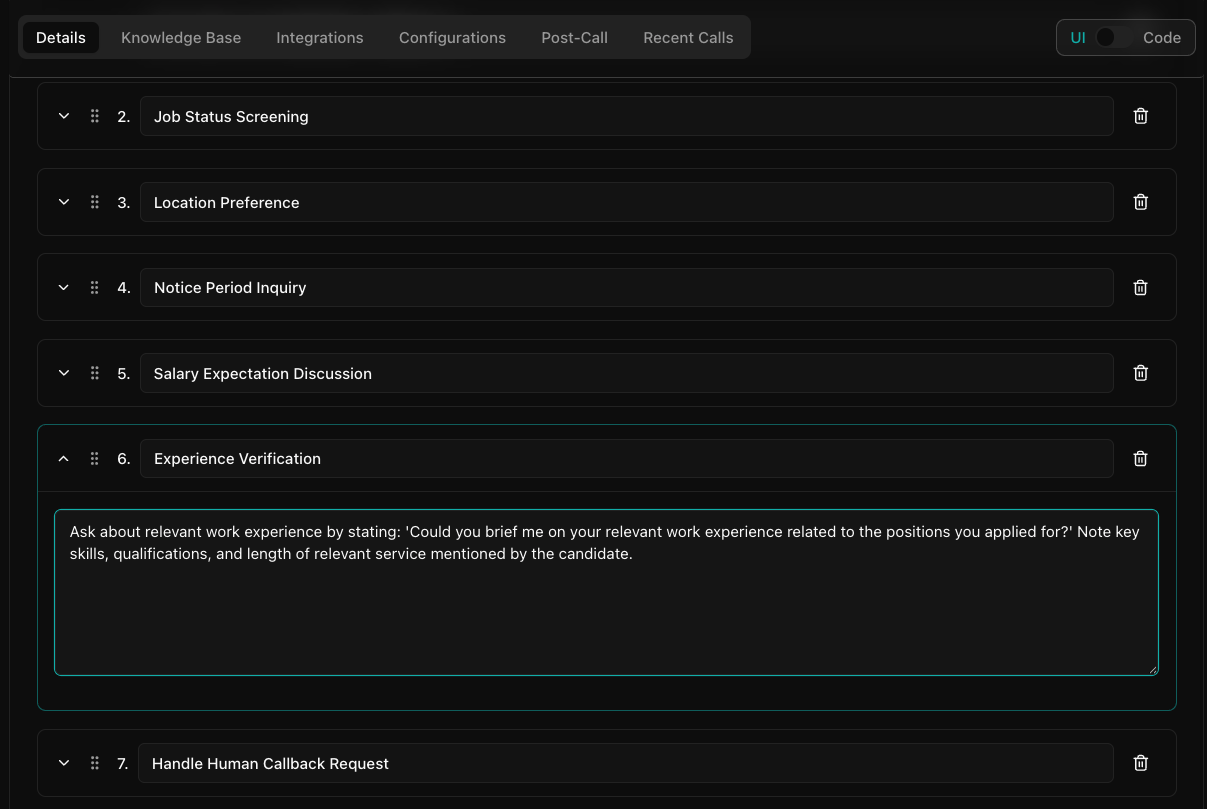 Customizing agent details