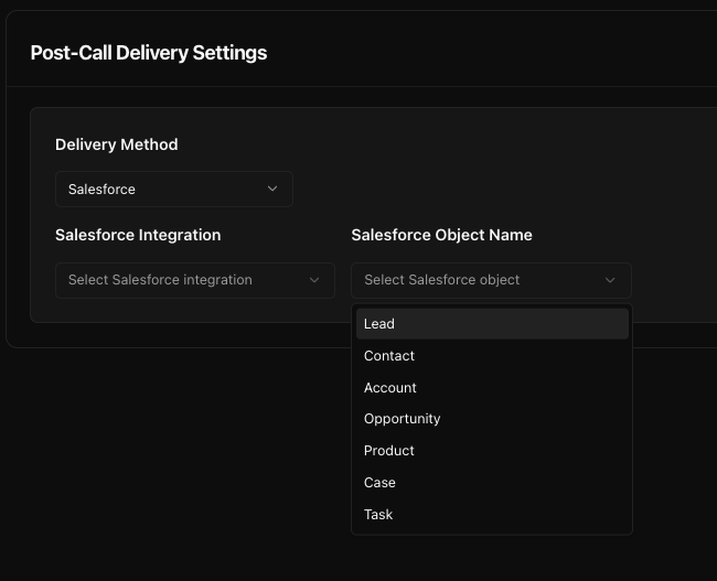 Salesforce integration configuration